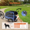 image:imageVEVOR Dog Bike Trailer Supports up to 6688100 lbs 2in1 Pet Stroller Cart Bicycle Carrier Easy Folding Cart Frame with Quick Release Wheels Universal Bicycle Coupler Reflectors Flag100lbs 24