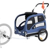 image:imageVEVOR Dog Bike Trailer Supports up to 6688100 lbs 2in1 Pet Stroller Cart Bicycle Carrier Easy Folding Cart Frame with Quick Release Wheels Universal Bicycle Coupler Reflectors Flag100lbs 24