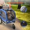 image:imageVEVOR Dog Bike Trailer Supports up to 6688100 lbs 2in1 Pet Stroller Cart Bicycle Carrier Easy Folding Cart Frame with Quick Release Wheels Universal Bicycle Coupler Reflectors Flag100lbs 24
