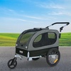 image:imageVEVOR Dog Bike Trailer Supports up to 6688100 lbs 2in1 Pet Stroller Cart Bicycle Carrier Easy Folding Cart Frame with Quick Release Wheels Universal Bicycle Coupler Reflectors Flag88lbs 22