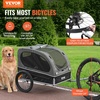image:imageVEVOR Dog Bike Trailer Supports up to 88 lbs Pet Cart Bicycle Carrier Easy Folding Frame with Quick Release Wheels Universal Bicycle Coupler Reflectors Flag Collapsible to StoreBlackGray