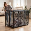 image:imageVEVOR Dog Crate Furniture 42 Inch Heavy Duty Dog Kennel Furniture Indoor for Small amp Medium Dogs Steel Decorative Pet Cage House End Table with 3 Doors Detachable Tray amp EscapeProof Locks Black376L x 234W x 291H