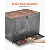 image:imageVEVOR Dog Crate Furniture 42 Inch Heavy Duty Dog Kennel Furniture Indoor for Small amp Medium Dogs Steel Decorative Pet Cage House End Table with 3 Doors Detachable Tray amp EscapeProof Locks Black421L x 274W x 295H