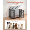 image:imageVEVOR Dog Crate Furniture 42 Inch Heavy Duty Dog Kennel Furniture Indoor for Small amp Medium Dogs Steel Decorative Pet Cage House End Table with 3 Doors Detachable Tray amp EscapeProof Locks Black376L x 234W x 291H