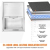 image:imageVEVOR Drop in Ice Chest 24 L x 20 W x 15 H Stainless Steel Ice Cooler Commercial Ice Bin with Hinged Cover 40 qt Outdoor Kitchen Ice Bar DrainPipe and Drain Plug Included for Cold Wine BeerSilver