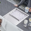 image:imageVEVOR Drop in Ice Chest 24 L x 20 W x 15 H Stainless Steel Ice Cooler Commercial Ice Bin with Hinged Cover 40 qt Outdoor Kitchen Ice Bar DrainPipe and Drain Plug Included for Cold Wine BeerSilver