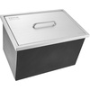 image:imageVEVOR Drop in Ice Chest 24 L x 20 W x 15 H Stainless Steel Ice Cooler Commercial Ice Bin with Hinged Cover 40 qt Outdoor Kitchen Ice Bar DrainPipe and Drain Plug Included for Cold Wine BeerSilver