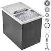 image:imageVEVOR Drop in Ice Chest 24 L x 20 W x 15 H Stainless Steel Ice Cooler Commercial Ice Bin with Hinged Cover 40 qt Outdoor Kitchen Ice Bar DrainPipe and Drain Plug Included for Cold Wine BeerSilver