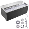 image:imageVEVOR Drop in Ice Chest 24 L x 20 W x 15 H Stainless Steel Ice Cooler Commercial Ice Bin with Hinged Cover 40 qt Outdoor Kitchen Ice Bar DrainPipe and Drain Plug Included for Cold Wine BeerSilver