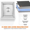 image:imageVEVOR Drop in Ice Chest 24 L x 20 W x 15 H Stainless Steel Ice Cooler Commercial Ice Bin with Hinged Cover 40 qt Outdoor Kitchen Ice Bar DrainPipe and Drain Plug Included for Cold Wine BeerSilver