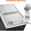 image:imageVEVOR Drop in Ice Chest 24 L x 20 W x 15 H Stainless Steel Ice Cooler Commercial Ice Bin with Hinged Cover 40 qt Outdoor Kitchen Ice Bar DrainPipe and Drain Plug Included for Cold Wine BeerSilver