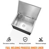 image:imageVEVOR Drop in Ice Chest 24 L x 20 W x 15 H Stainless Steel Ice Cooler Commercial Ice Bin with Hinged Cover 40 qt Outdoor Kitchen Ice Bar DrainPipe and Drain Plug Included for Cold Wine BeerSilver