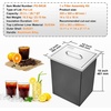image:imageVEVOR Drop in Ice Chest 24 L x 20 W x 15 H Stainless Steel Ice Cooler Commercial Ice Bin with Hinged Cover 40 qt Outdoor Kitchen Ice Bar DrainPipe and Drain Plug Included for Cold Wine BeerSilver