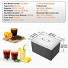 image:imageVEVOR Drop in Ice Chest 24 L x 20 W x 15 H Stainless Steel Ice Cooler Commercial Ice Bin with Hinged Cover 40 qt Outdoor Kitchen Ice Bar DrainPipe and Drain Plug Included for Cold Wine BeerSilver