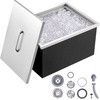 image:imageVEVOR Drop in Ice Chest 24 L x 20 W x 15 H Stainless Steel Ice Cooler Commercial Ice Bin with Hinged Cover 40 qt Outdoor Kitchen Ice Bar DrainPipe and Drain Plug Included for Cold Wine BeerSilver