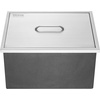 image:imageVEVOR Drop in Ice Chest 24 L x 20 W x 15 H Stainless Steel Ice Cooler Commercial Ice Bin with Hinged Cover 40 qt Outdoor Kitchen Ice Bar DrainPipe and Drain Plug Included for Cold Wine BeerSilver