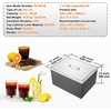 image:imageVEVOR Drop in Ice Chest 24 L x 20 W x 15 H Stainless Steel Ice Cooler Commercial Ice Bin with Hinged Cover 40 qt Outdoor Kitchen Ice Bar DrainPipe and Drain Plug Included for Cold Wine BeerSilver