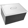 image:imageVEVOR Drop in Ice Chest 24 L x 20 W x 15 H Stainless Steel Ice Cooler Commercial Ice Bin with Hinged Cover 40 qt Outdoor Kitchen Ice Bar DrainPipe and Drain Plug Included for Cold Wine BeerSilver