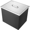 image:imageVEVOR Drop in Ice Chest 24 L x 20 W x 15 H Stainless Steel Ice Cooler Commercial Ice Bin with Hinged Cover 40 qt Outdoor Kitchen Ice Bar DrainPipe and Drain Plug Included for Cold Wine BeerSilver