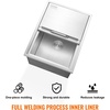 image:imageVEVOR Drop in Ice Chest 24 L x 20 W x 15 H Stainless Steel Ice Cooler Commercial Ice Bin with Hinged Cover 40 qt Outdoor Kitchen Ice Bar DrainPipe and Drain Plug Included for Cold Wine BeerSilver