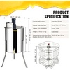 image:imageVEVOR Electric Honey Extractor 48 Frame Stainless Steel Beekeeping Extraction Honeycomb Drum Spinner with Transparent Lid Apiary Centrifuge Equipment with Height Adjustable Stand8 Frame Rack4 Deep Frames
