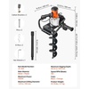 image:imageVEVOR Electric Post Hole Digger 571 in Auger Bit with 1500W Powerful Motor 140 RPM Alloy Steel Earth Auger Drill Bit with 1024 in Extension Rod for Post Hole Digging Drilling amp Tree Planting