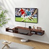 image:imageVEVOR Floating TV Stand 47 Wall Mounted TV Console Modern Floating Entertainment Center Under TV Shelf with Storage Cabinet for Bedroom amp Living Room WhiteRustic Brown