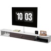 image:imageVEVOR Floating TV Stand 47 Wall Mounted TV Console Modern Floating Entertainment Center Under TV Shelf with Storage Cabinet for Bedroom amp Living Room WhiteWhite