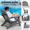 image:imageVEVOR Folding Adirondack Chairs Set of 2 with Cup Holder AllWeather Portable Plastic Fire Pit Chair Outdoor Adirondack Patio Chair with Relaxing Arm Rest Ergonomic for Garden Backyard WhiteGray Plastic Adirondack Chairs Set of 2 With Cup Holder