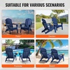 image:imageVEVOR Folding Adirondack Chairs Set of 2 with Cup Holder AllWeather Portable Plastic Fire Pit Chair Outdoor Adirondack Patio Chair with Relaxing Arm Rest Ergonomic for Garden Backyard WhiteNavy Blue Plastic Adirondack Chairs Set of 2 With Cup Holder