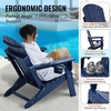 image:imageVEVOR Folding Adirondack Chairs Set of 2 with Cup Holder AllWeather Portable Plastic Fire Pit Chair Outdoor Adirondack Patio Chair with Relaxing Arm Rest Ergonomic for Garden Backyard WhiteNavy Blue Plastic Adirondack Chairs Set of 2 With Cup Holder