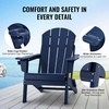 image:imageVEVOR Folding Adirondack Chairs Set of 2 with Cup Holder AllWeather Portable Plastic Fire Pit Chair Outdoor Adirondack Patio Chair with Relaxing Arm Rest Ergonomic for Garden Backyard WhiteNavy Blue Plastic Adirondack Chairs Set of 2 With Cup Holder
