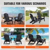 image:imageVEVOR Folding Adirondack Chairs Set of 2 with Cup Holder AllWeather Portable Plastic Fire Pit Chair Outdoor Adirondack Patio Chair with Relaxing Arm Rest Ergonomic for Garden Backyard WhiteBlack Plastic Adirondack Chairs Set of 2 With Cup Holder