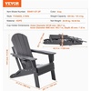 image:imageVEVOR Folding Adirondack Chairs Set of 2 with Cup Holder AllWeather Portable Plastic Fire Pit Chair Outdoor Adirondack Patio Chair with Relaxing Arm Rest Ergonomic for Garden Backyard WhiteGray Plastic Adirondack Chairs Set of 2 With Cup Holder