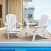 image:imageVEVOR Folding Adirondack Chairs Set of 2 with Cup Holder AllWeather Portable Plastic Fire Pit Chair Outdoor Adirondack Patio Chair with Relaxing Arm Rest Ergonomic for Garden Backyard WhiteWhite Plastic Adirondack Chairs Set of 2 With Cup Holder
