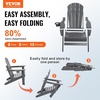 image:imageVEVOR Folding Adirondack Chairs Set of 2 with Cup Holder AllWeather Portable Plastic Fire Pit Chair Outdoor Adirondack Patio Chair with Relaxing Arm Rest Ergonomic for Garden Backyard WhiteGray Plastic Adirondack Chairs Set of 2 With Cup Holder