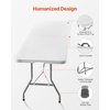 image:imageVEVOR Folding Table Heavy Duty Portable FoldinHalf Utility Table Indoor Outdoor Plastic Rectangle Table with Built in Handle for Party Dining Wedding Events Picnic Camping 8 ft White8 ft