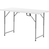 image:imageVEVOR Folding Table Heavy Duty Portable FoldinHalf Utility Table Indoor Outdoor Plastic Rectangle Table with Built in Handle for Party Dining Wedding Events Picnic Camping 8 ft White4 ft