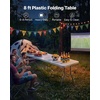 image:imageVEVOR Folding Table Heavy Duty Portable FoldinHalf Utility Table Indoor Outdoor Plastic Rectangle Table with Built in Handle for Party Dining Wedding Events Picnic Camping 8 ft White8 ft