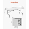 image:imageVEVOR Folding Table Heavy Duty Portable FoldinHalf Utility Table Indoor Outdoor Plastic Rectangle Table with Built in Handle for Party Dining Wedding Events Picnic Camping 8 ft White6 ft