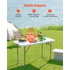 image:imageVEVOR Folding Table Heavy Duty Portable FoldinHalf Utility Table Indoor Outdoor Plastic Rectangle Table with Built in Handle for Party Dining Wedding Events Picnic Camping 8 ft White4 ft