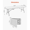 image:imageVEVOR Folding Table Heavy Duty Portable FoldinHalf Utility Table Indoor Outdoor Plastic Rectangle Table with Built in Handle for Party Dining Wedding Events Picnic Camping 8 ft White8 ft