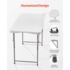 image:imageVEVOR Folding Table Heavy Duty Portable FoldinHalf Utility Table Indoor Outdoor Plastic Rectangle Table with Built in Handle for Party Dining Wedding Events Picnic Camping 8 ft White4 ft