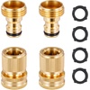 image:imageVEVOR Garden Hose Quick Connect 34 inch Male amp Female 200 PSI Heavy Duty Solid Brass Quick Connector 2 Sets Garden Hose Fitting No Leak Water Hoses Connectors with Gaskets