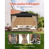image:imageVEVOR Gazebo Curtains Outdoor Fit 12 x 10 x 67 Gazebos 4Panel Sidewall Gazebo Privacy Curtains with Zippers Outdoor Curtain Replacement for Patio Canopy Only Curtain GrayKhaki
