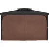 image:imageVEVOR Gazebo Curtains Outdoor Fit 12 x 10 x 67 Gazebos 4Panel Sidewall Gazebo Privacy Curtains with Zippers Outdoor Curtain Replacement for Patio Canopy Only Curtain GrayCoffee