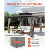 image:imageVEVOR Gazebo Curtains Outdoor Fit 12 x 10 x 67 Gazebos 4Panel Sidewall Gazebo Privacy Curtains with Zippers Outdoor Curtain Replacement for Patio Canopy Only Curtain GrayGray