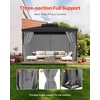 image:imageVEVOR Gazebo Curtains Outdoor Fit 12 x 10 x 67 Gazebos 4Panel Sidewall Gazebo Privacy Curtains with Zippers Outdoor Curtain Replacement for Patio Canopy Only Curtain GrayGray