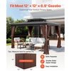 image:imageVEVOR Gazebo Curtains Outdoor Fit 12 x 10 x 67 Gazebos 4Panel Sidewall Gazebo Privacy Curtains with Zippers Outdoor Curtain Replacement for Patio Canopy Only Curtain GrayCoffee