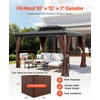 image:imageVEVOR Gazebo Curtains Outdoor Fit 12 x 10 x 67 Gazebos 4Panel Sidewall Gazebo Privacy Curtains with Zippers Outdoor Curtain Replacement for Patio Canopy Only Curtain GrayCoffee